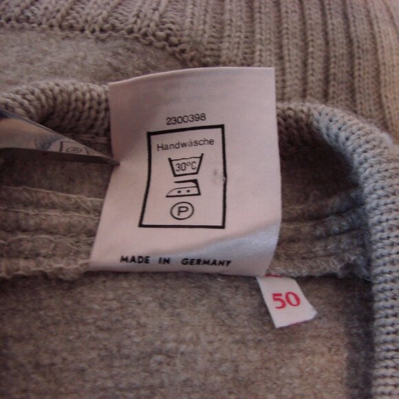 Wool Cable Knit Gray Cardigan Button Front Mens Munchner Strickmoden EUR 50 L - Picture 4 of 11